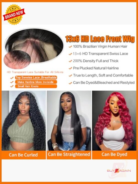 30 Inch Body Wave 200% Density 13x6 Lace Front Wig HD Lace Pre Plucked main image 6